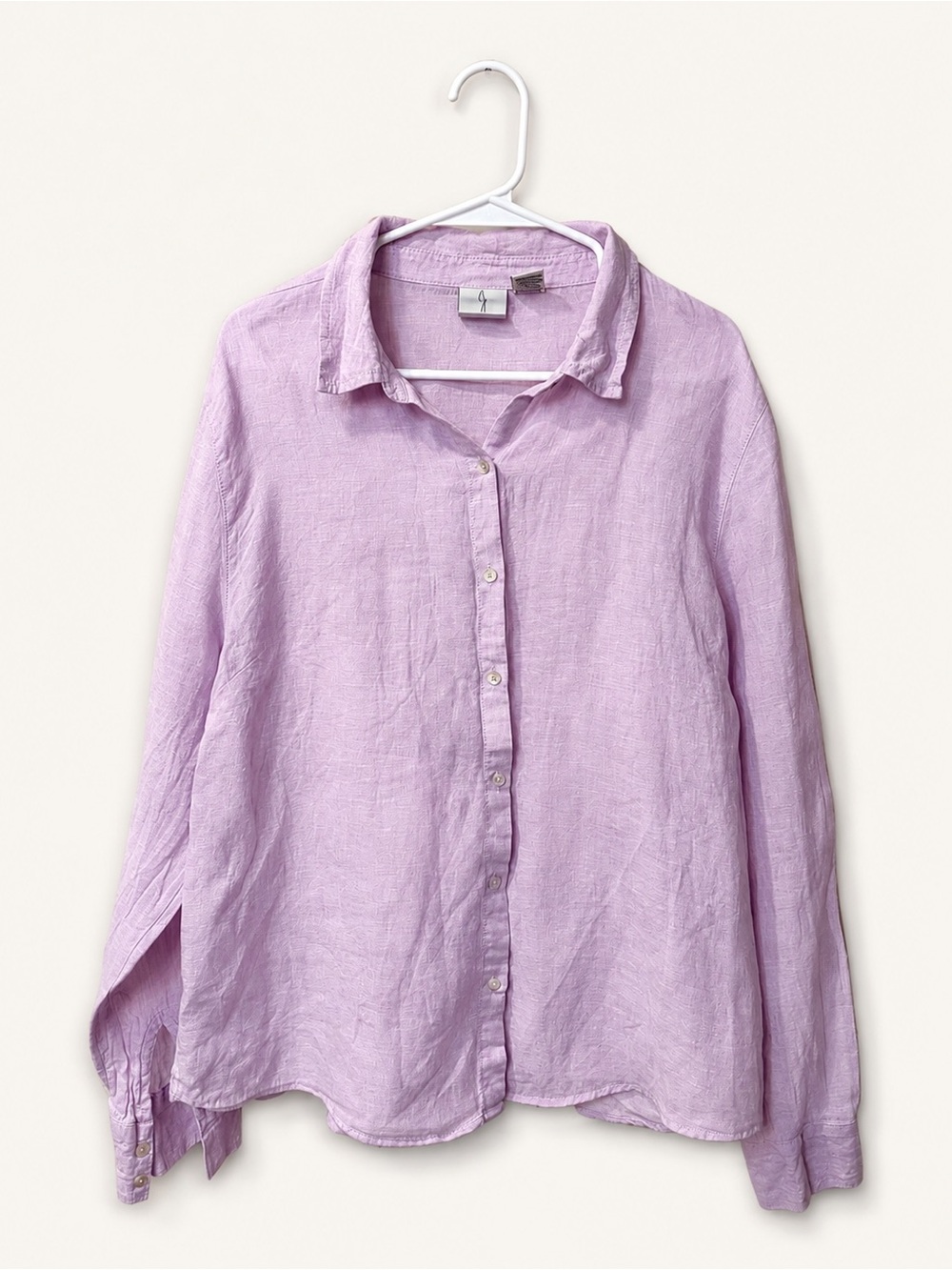 Joie 100% Linen Button-Up Shirt Lilac Pink Long Sleeve XL